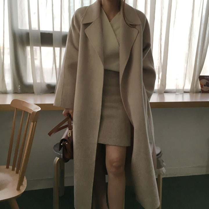 Double-sided Cashmere Coat Women&#039;s 2023 New Small Mid-length Autumn And Winter Temperament High-end Woolen Coat